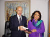 Professor Hans Koechler with Commissioner Fatemah R. Balbin (Philippines) at Innsbruck University (Austria), 18 November 2003